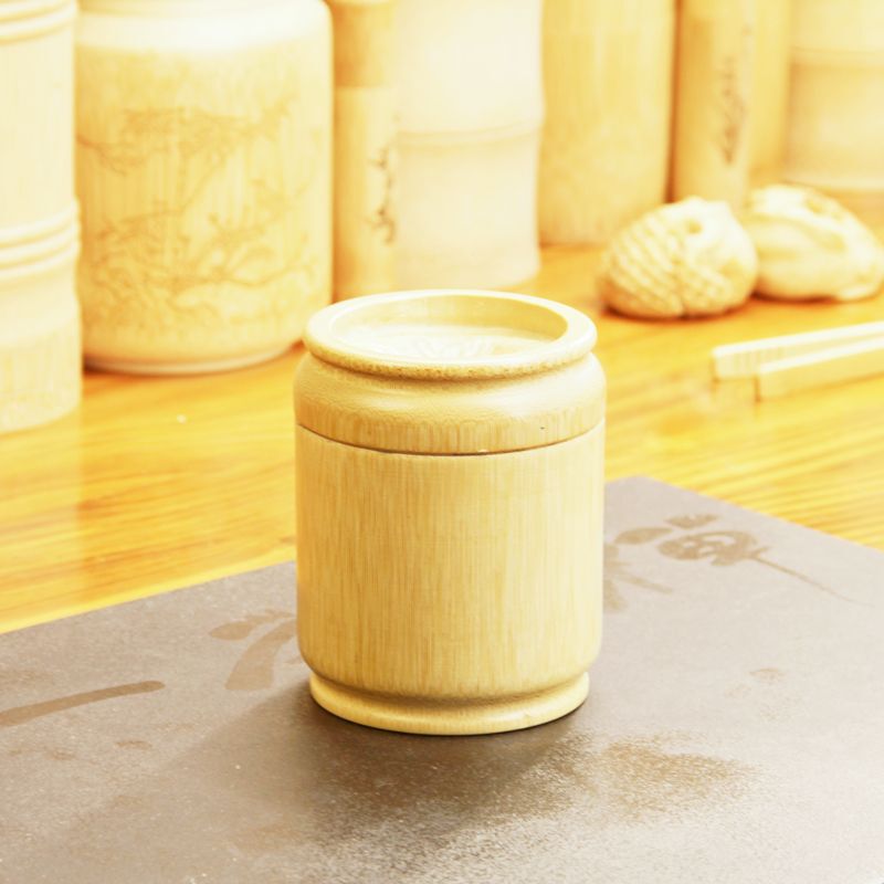 ポータブル茶葉缶密封缶旅行元生態竹製貯蔵缶茶缶彫刻茶桶特色竹工芸品|undefined