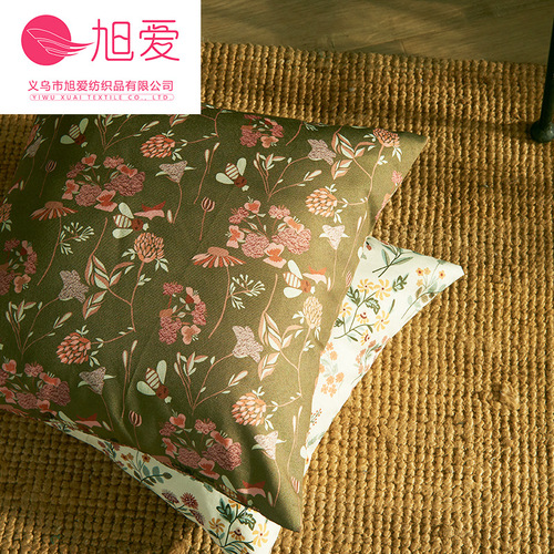 Xuai's new pastoral style flower leaf water-proof pillowcase outdoor core-free pillowcase home decoration