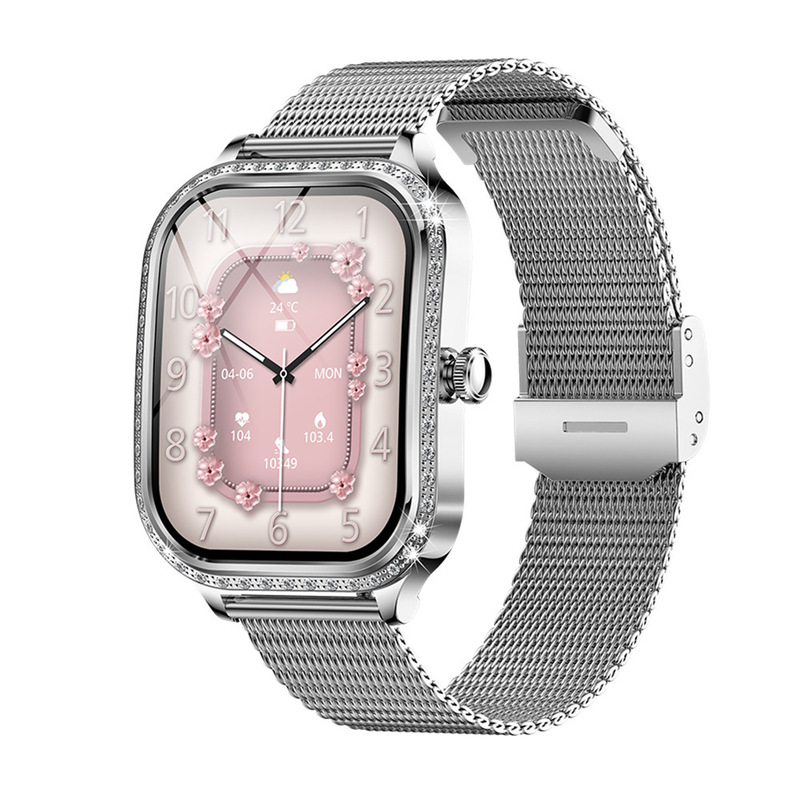 2024 Cross-border New Ladies MK88 Smart Watch Heart Rate Blood Pressure Blood Oxygen Bluetooth Fashion Wear Bluetooth Call