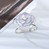 Korean spring personality natural simple three -ring silk scarf buckle creative versatile diamond chest flower dual -use scarf buckle brooches