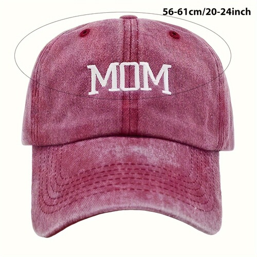 Amazon Alphabet Embroidered Washable Baseball Cap Mother's Day MOM Duckbill Hat European and American DAD Hat