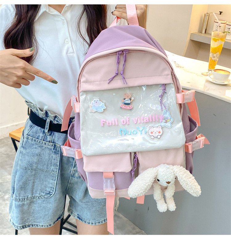 Wholesale Cute Bear Doll Pendant Contrast Color Transparent Large-capacity Backpack Nihaojewelry display picture 36
