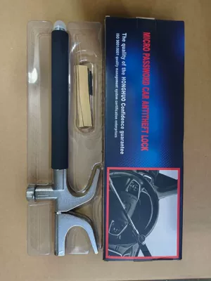 New Miniature Password Lock Car Steering Wheel Lock Self-Defense Anti-Theft Lock Car Broken Window Handlebar Lock U-Shaped Car Lock (Car lock) - black