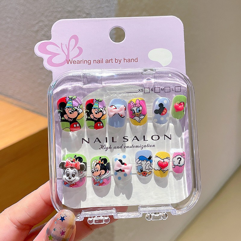Niños pegatinas de uñas para usar uñas princesa pegatinas de uñas no tóxicas inodoras pegatinas de dibujos animados lindas desmontables