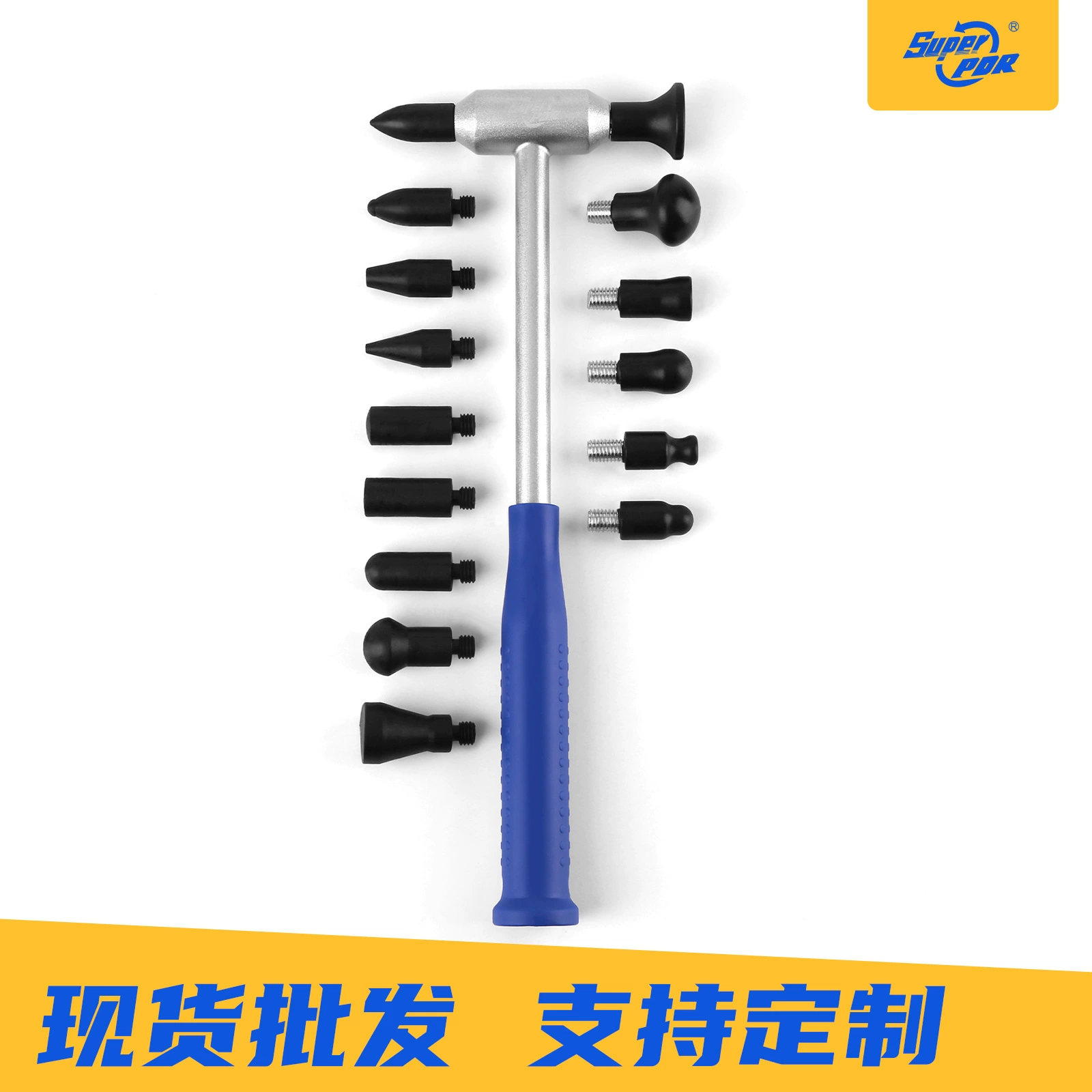 Инструмент для удаления вмятин PDR от производителя: оптовая продажа, молоток для ремонта вмятин автомобиля с 15 сменными насадками для бесшовного ремонта.