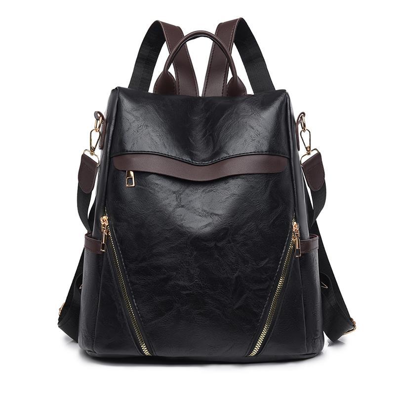 Mochila antirrobo para damas retro al por mayor transfronteriza 2025 nueva mochila multifuncional de cuero suave simple y versátil