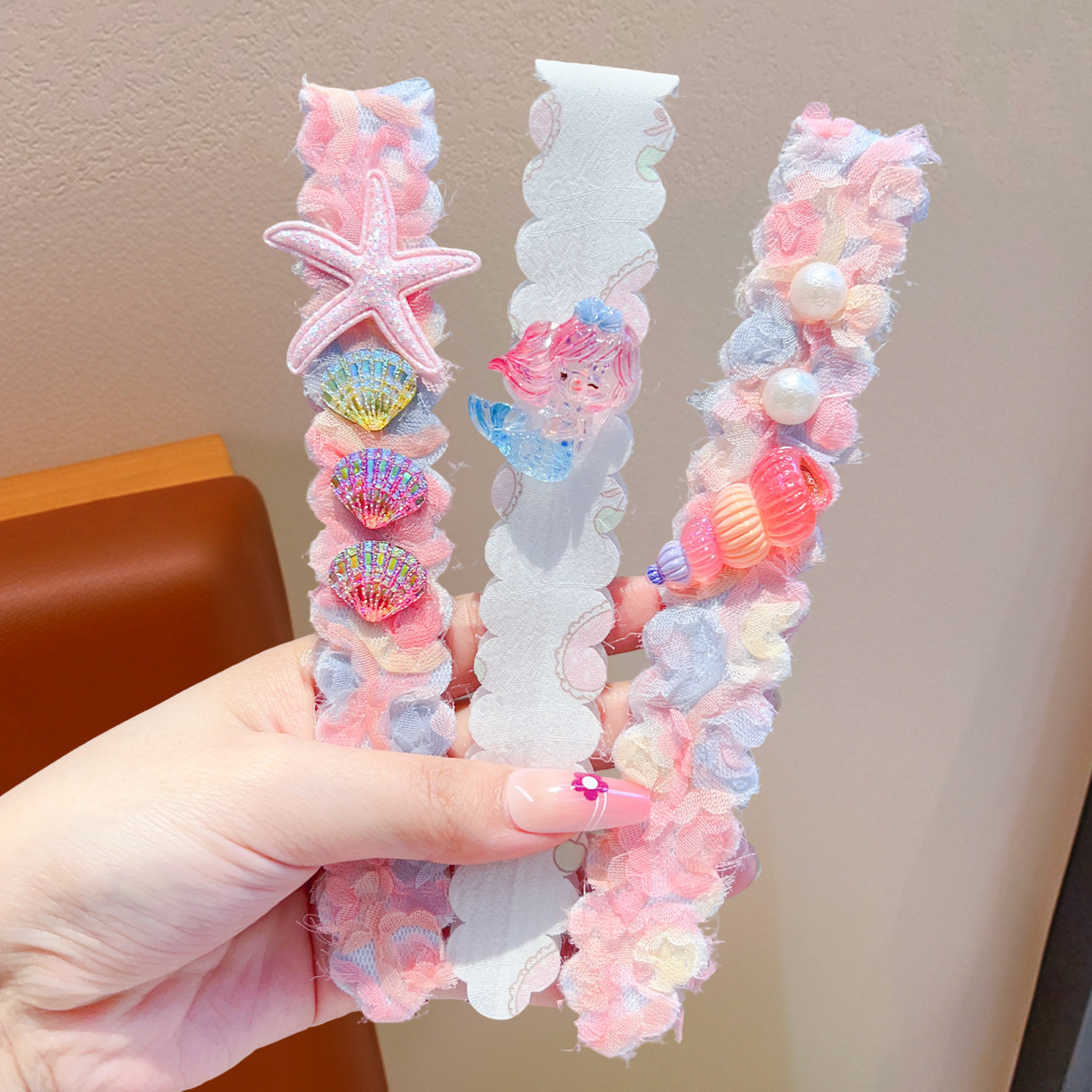 4# ピンクヒトデマジックパッチ 3 点セット - マジックパッチ生地 - 約 16cm