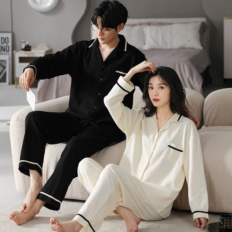 鹿时 Pijama for beloved, men's autumn long-sleeve, high top with cups, set, high-quality style, plus size