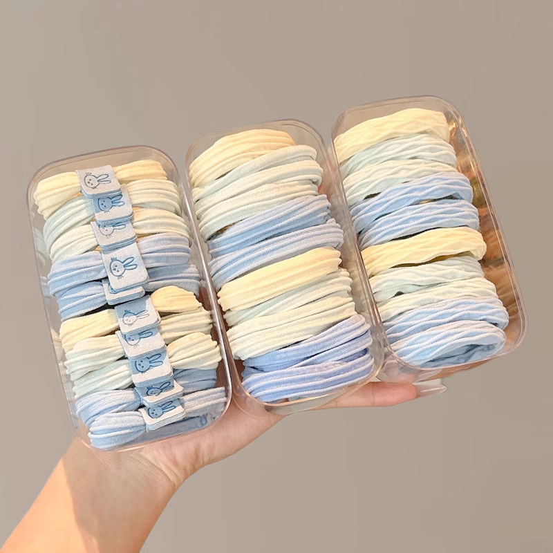 Cuerdas de cabello azul de sal marina para niños sin costuras tocado de cabeza cuerdas de cabello para mujeres correa de caballo para niñas de alta elasticidad anillo de cabeza duradero