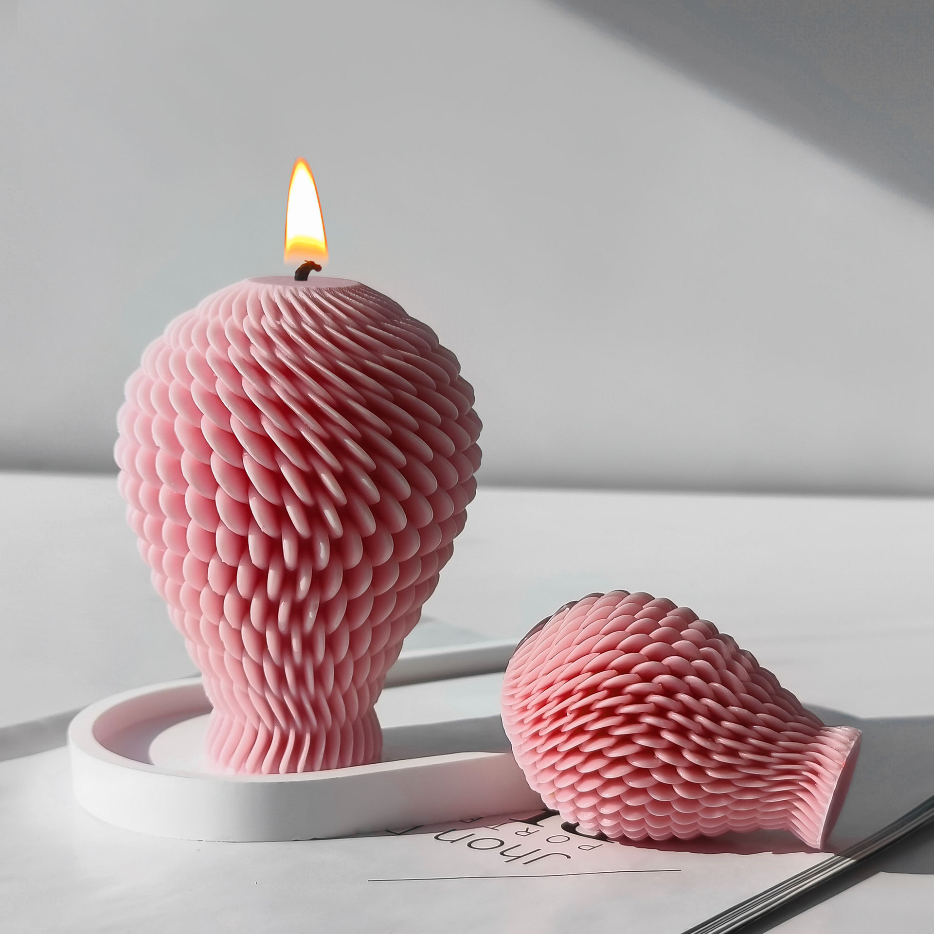 Jiahuimei bola giratoria vela de aromaterapia molde de silicona diy vela de yeso geométrico adorno abrasivo