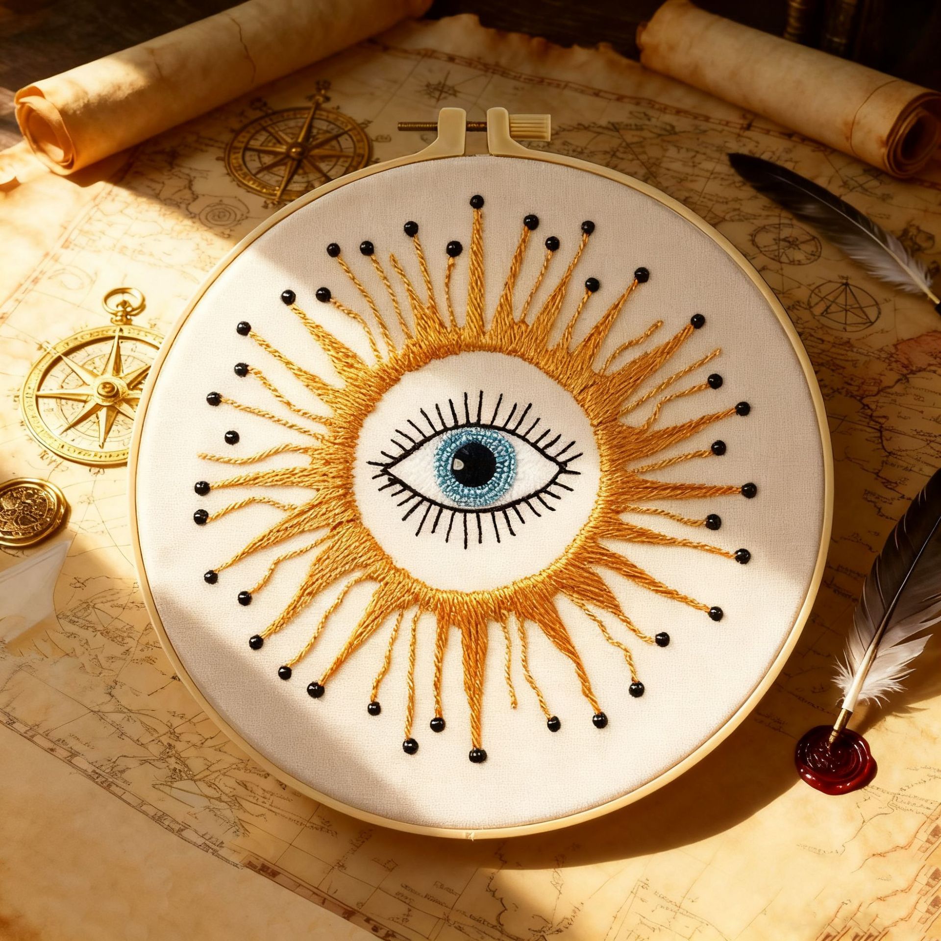 Nuevo paquete de material de bordado de serpiente de sol y luna personalidad decoración del hogar novato DIY kit de fabricación a mano al por mayor