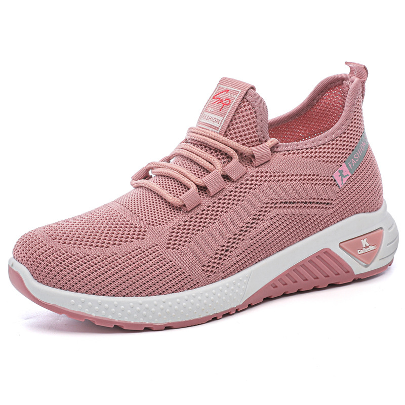 Zapatos Deportivos Casuales Transpirables para Mujer, Primavera 2024, Zapatos Deportivos de Punto, Fabricante de Zapatos para Mujer, Venta al por Mayor, Parte Superior Baja, Transpirables y Cómodos