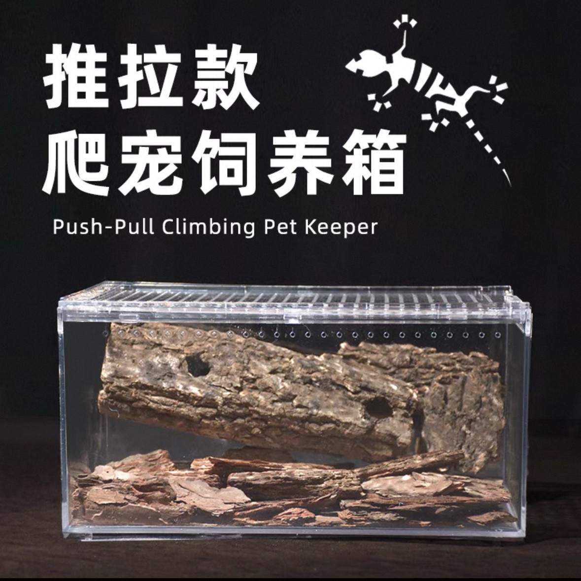 爬宠守宫蜥蜴寄居蟹蜗牛树蛙饲养箱生态沙漠造景宠物蛇树栖角蛙乌