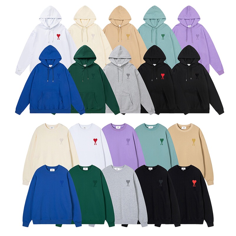 Ami Cs Trendy Brand Hooded Heart Sweatshirt for Men and Women in Autumn and Winter American Style Loose Casual Sports Couple Hoodie Jacket Ami Cs Trendy Brand Hooded Heart Sweatshirt for Men and Women in Autumn and Winter American Style Loose Casual Sports Couple Hoodie Jacket
