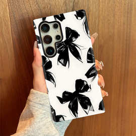 蝴蝶结跨境手机壳s25适用三星手机壳S24Ultra双层菲林壳s23pl防摔