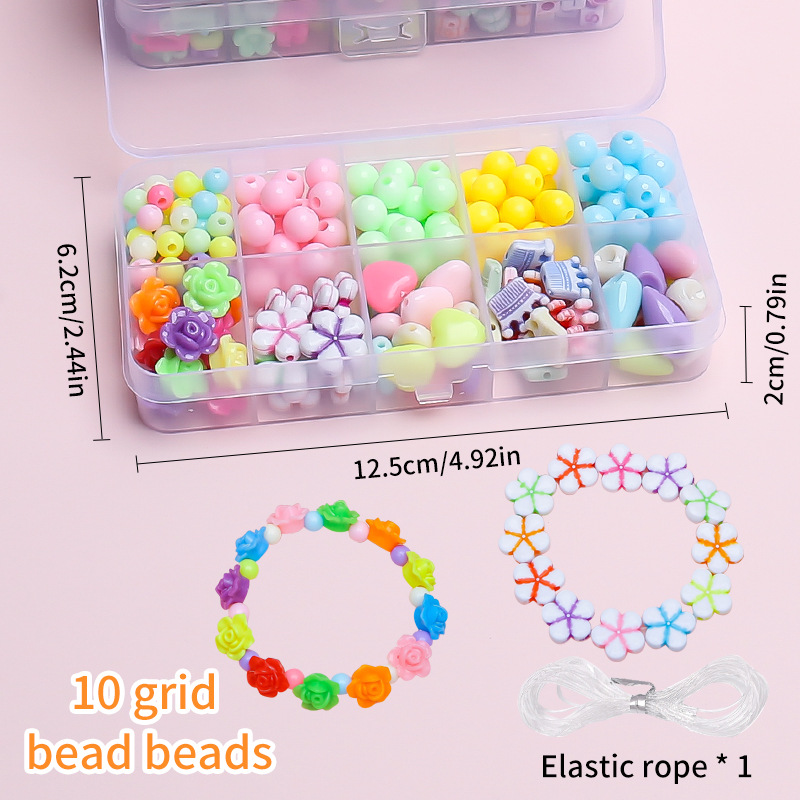 Fabricantes de juguetes de cuentas para niños pulseras diy paquete de material hecho a mano 10 cuentas caja de regalo al por mayor