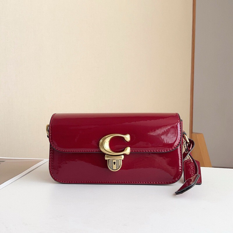 Coach Genuine Leather Women's Bag, Crossbody, Handbag, Shoulder Bag, Baguette Bag, Monogram Accordion Bag, Original Export Model