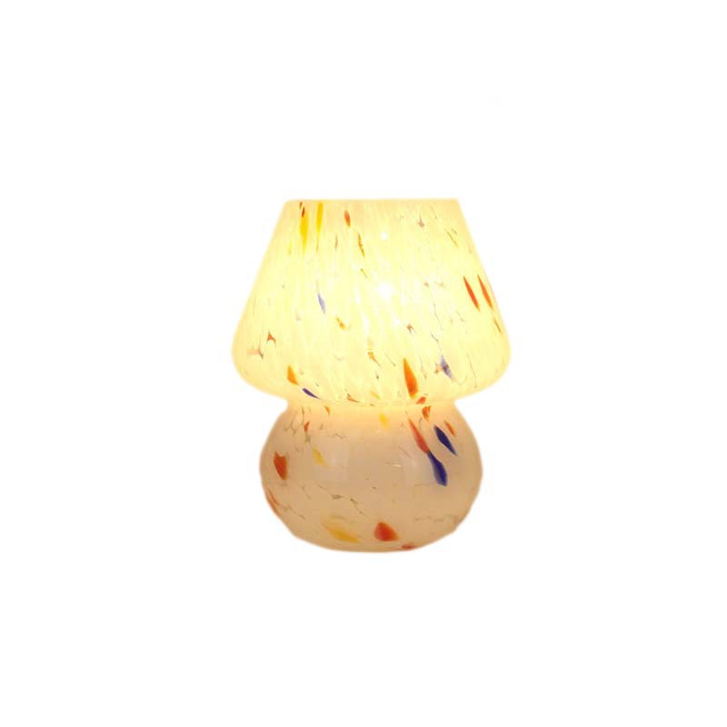 Lámpara de Mesa Decorativa con Patrón de Tinta, Adornos Modernos y Sencillos de Vidrio para Dormitorio, Lámpara de Noche Creativa con Atenuación de Tres Colores