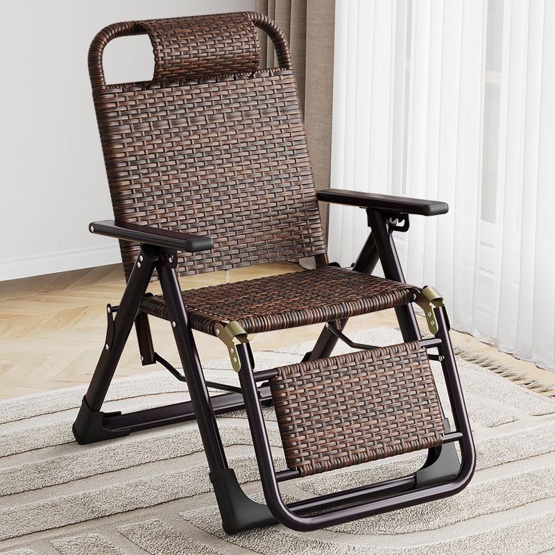 藤编夏凉椅躺椅折叠午休藤椅午睡阳台家用休闲椅老人椅子靠背懒人
