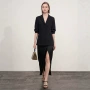 斜裁女士弧形重工衬衫