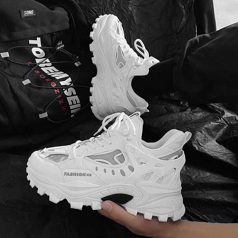 Dad's Ins Fashion 2023 höstens nya tjocka sula förhöjd koreansk version kommer med nattglöd Sportskor för män_voghion.com