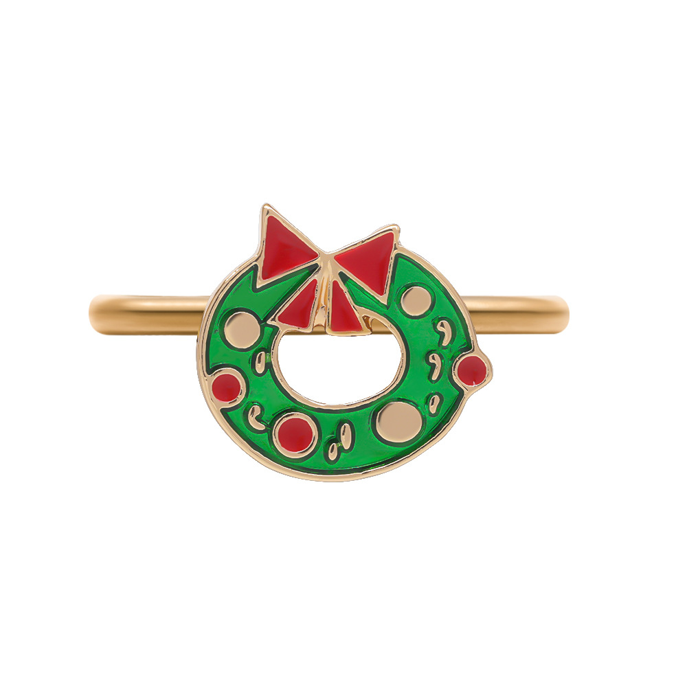 Navidad metal servilleta anillo ELK Garland árbol de Navidad copo de nieve servilleta anillo de comercio exterior servilleta hebilla Decoración de mesa
