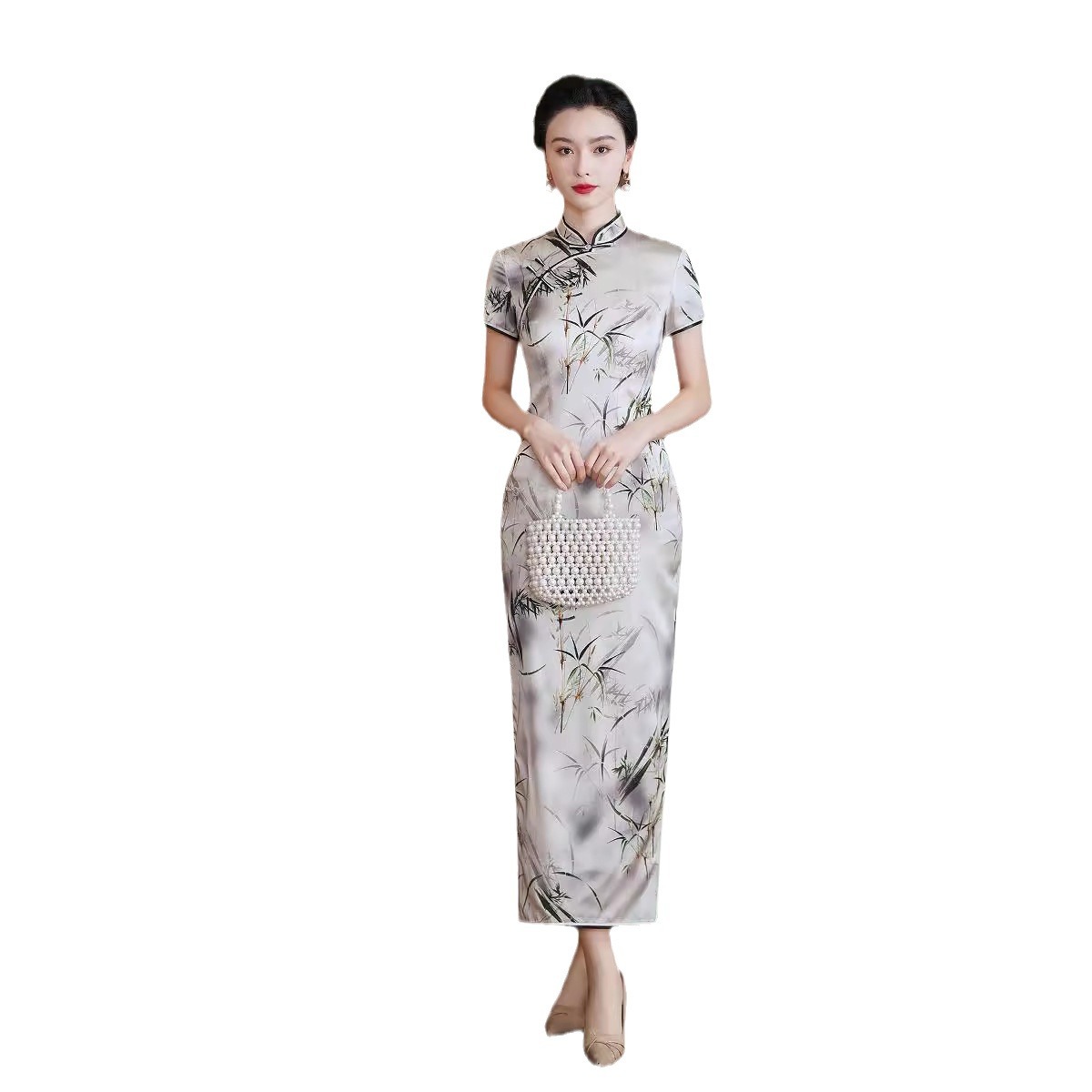 Silk summer cheongsam