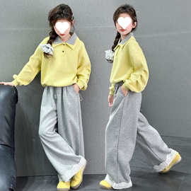 女童春装2025新款套装秋季儿童洋气时髦女大童春秋休闲运动两件套