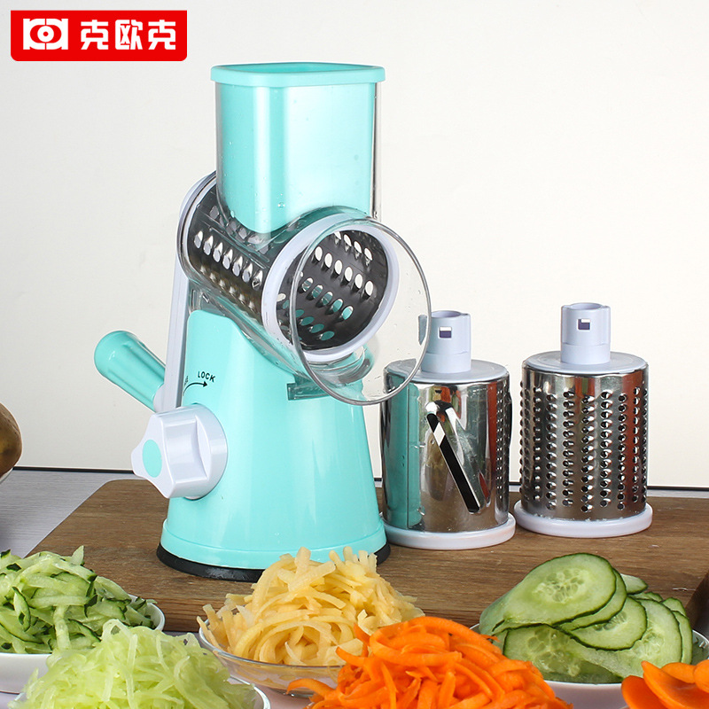 Keok Hand-Cranked Drum Multi-Functional Vegetable Cutter Shredding Slicing and Grinding Powder Export Kitchen Gadgets Vegetable Cutting Artifact