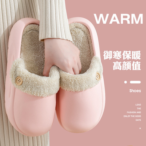 Lida Nika Men's Winter Indoor Home Slippers with Removable Cotton, Fleece Lined, Warm and Thick Sole, Anti-Slip, Outdoor Wear Waterproof Cotton