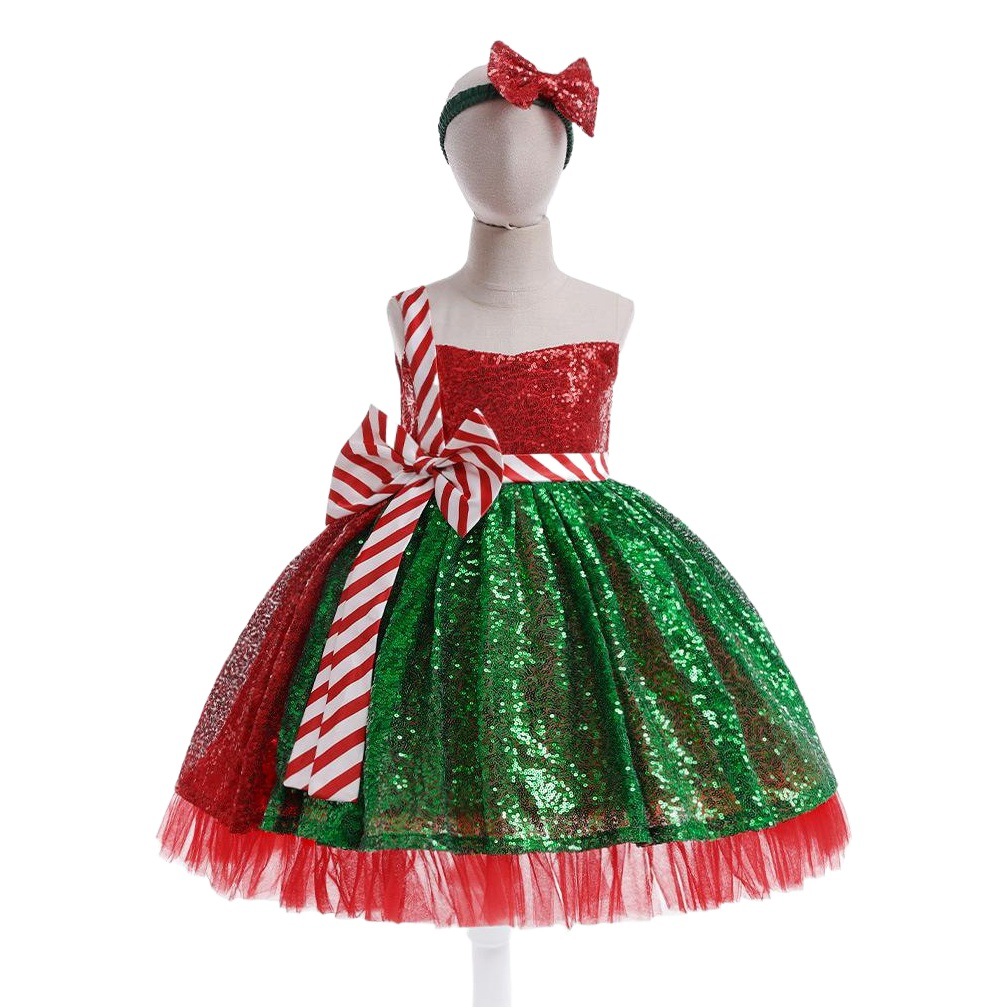 2024 nuevos niños de la Navidad traje Cosplay Masquerade color pettiskirt niñas vestido