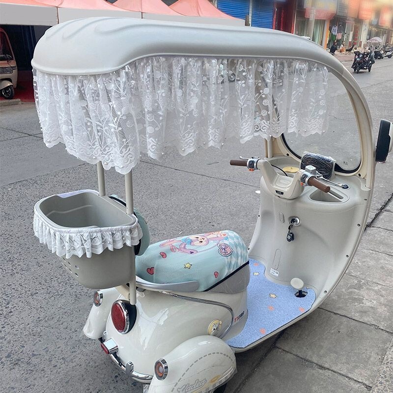 Three-Wheeler Sunshade Decorative Curtain Self-Adhesive Curtain Magic Tape Style Gauze Curtain Short Curtain Sun Protection Shade Curtain Universal Modification