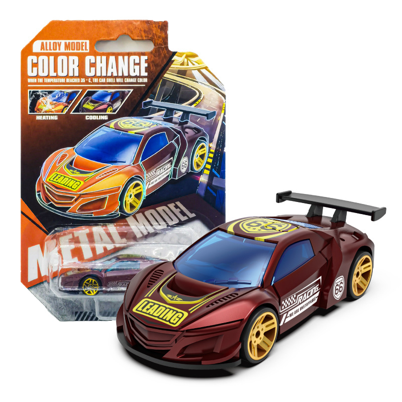 クロスボーダー温度変色合金車モデル男の子温度変色滑走回力レース合金車モデルおもちゃ