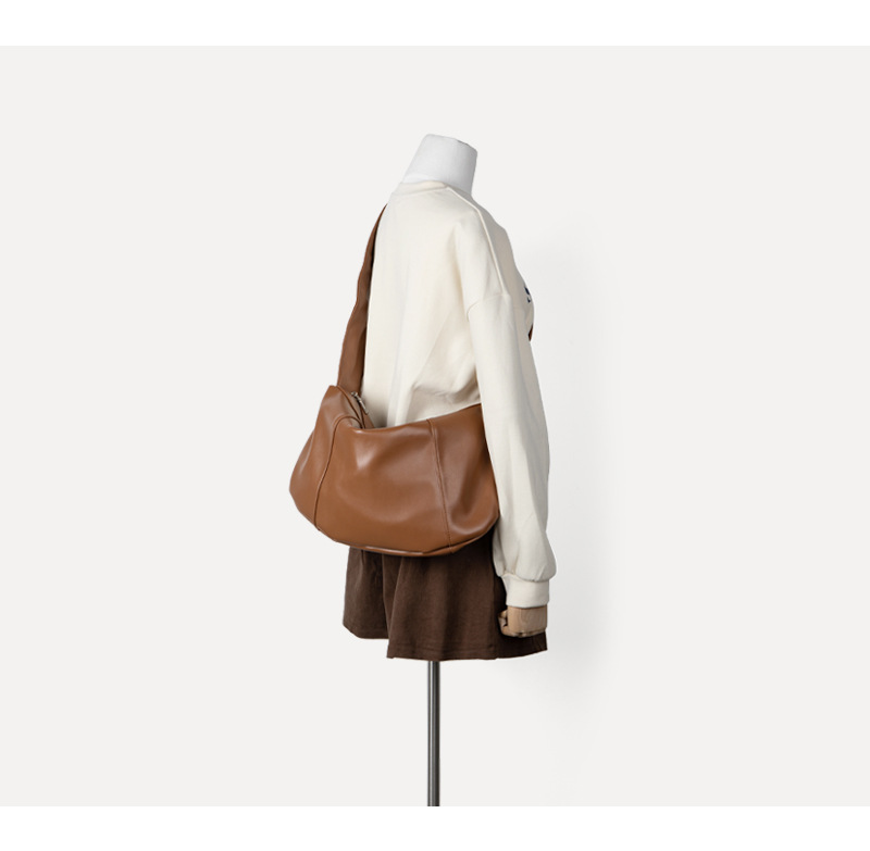 koreansk nichedesign til kvinder, plisseret blødt læder med snøre, luksuriøs følelse, håndtaske med stor kapacitet_voghion.com