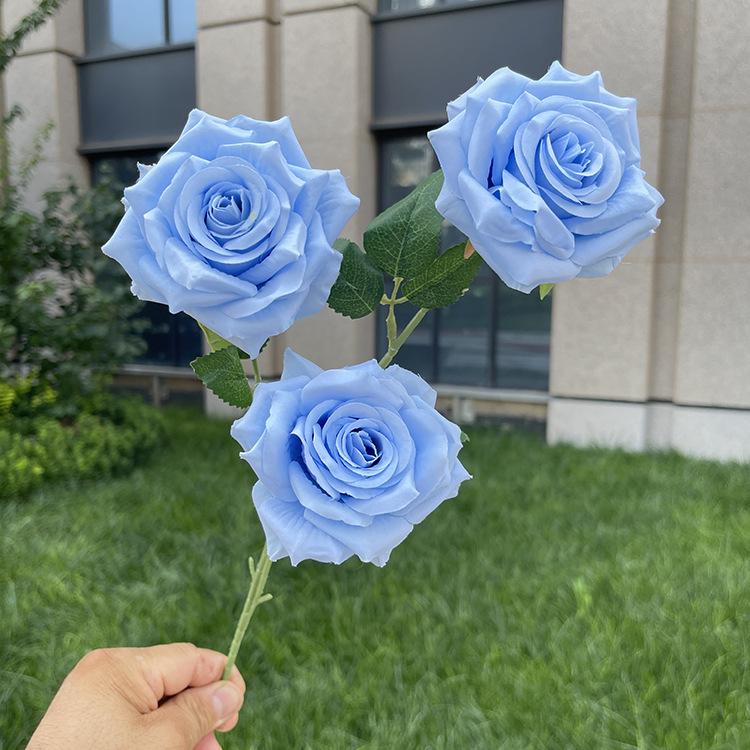 3-cabeza belleza Rosa artificial flor modelo habitación decoración suave boda decoración del hogar flor falso piso