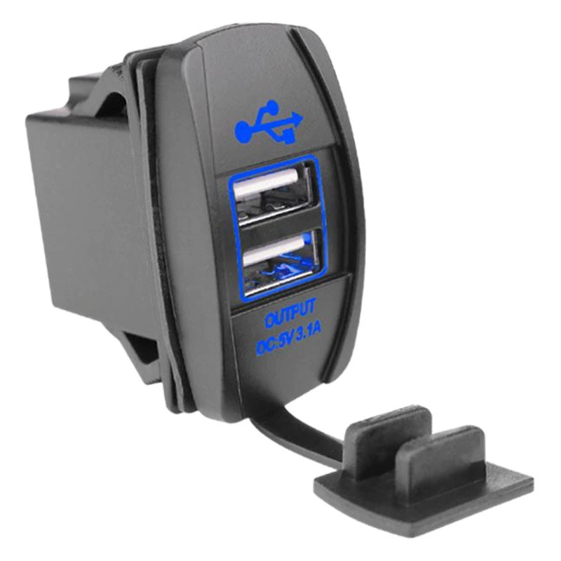 Модифицированное автомобильное зарядное устройство с двумя USB-портами в форме лодки, автомобильное зарядное устройство для мотоцикла, зарядное устройство для мобильного телефона 12-24 В