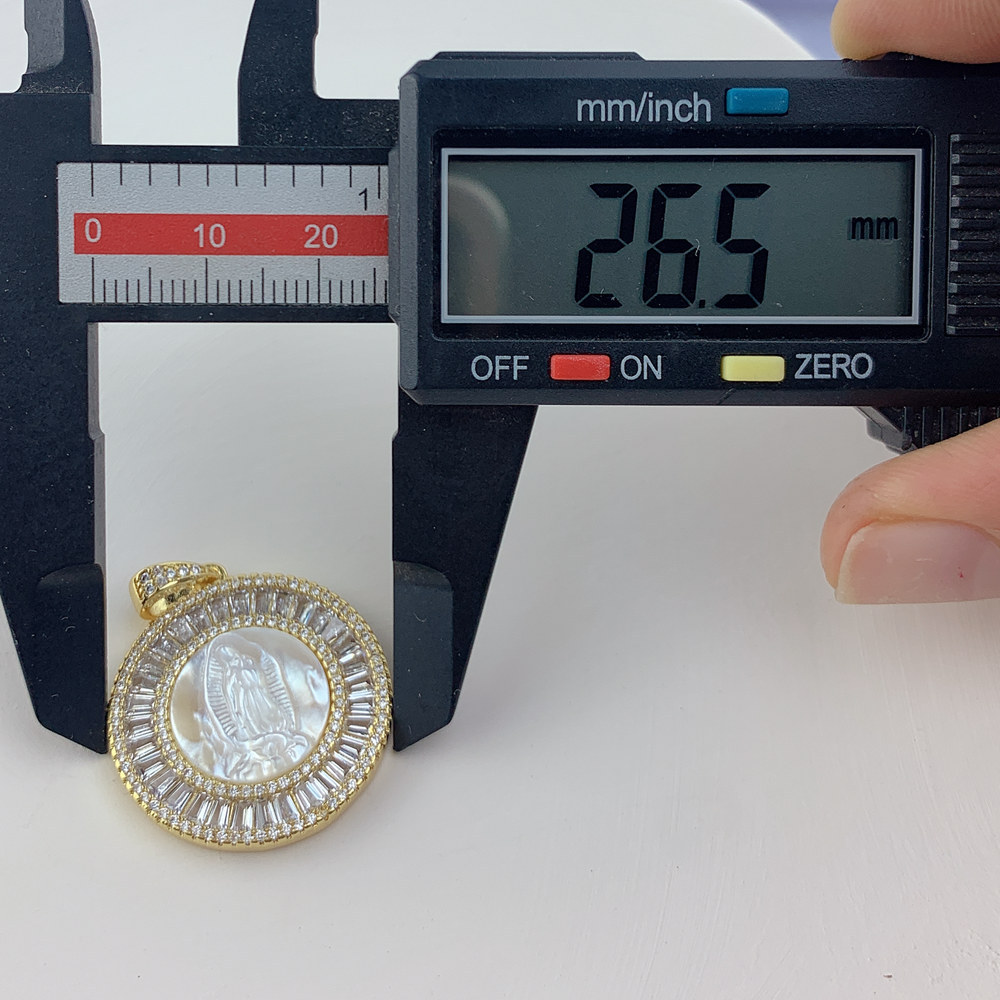 Title 1, Round Lady Guadalupe Necklace Pendant, a symbol...