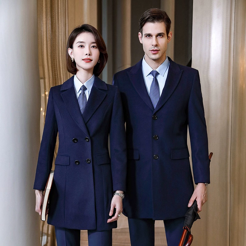 Шерстяное Пальто мужское и женское средней длины приталенный деловой костюм с воротником шерстяное пальто отдел продаж комбинезоны