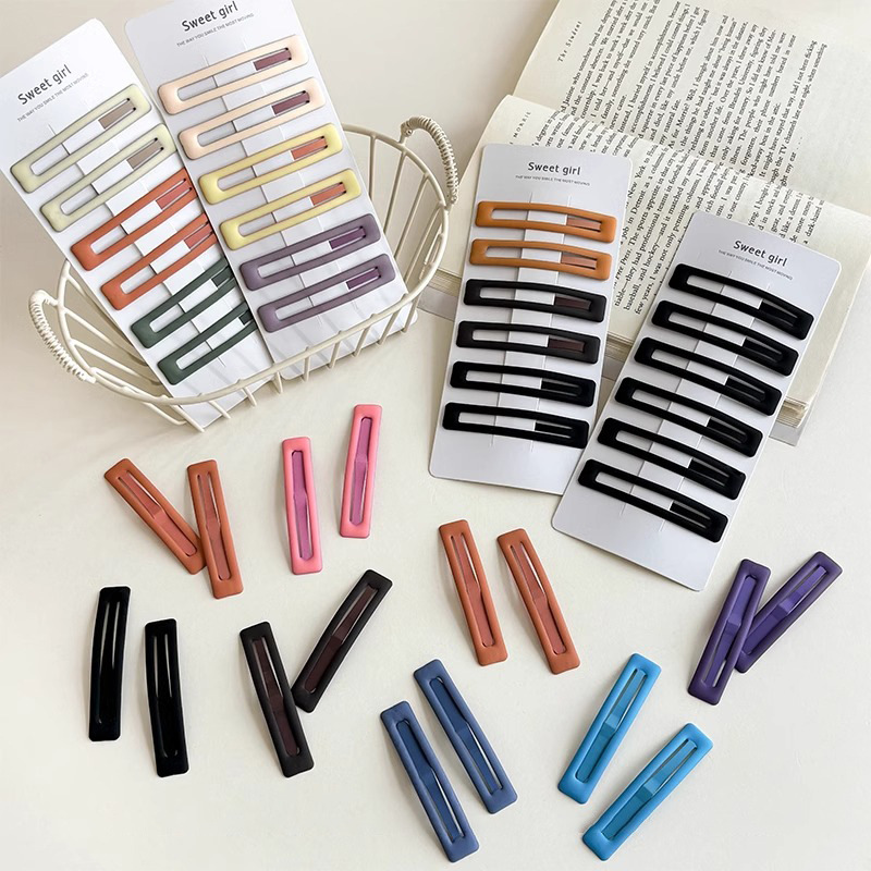 Clips de pelo negro simple para el cabello lateral de la mujer, clip de pelo para el bebé no lastimará clip de pelo BB temperamento diversificado tocado de pelo