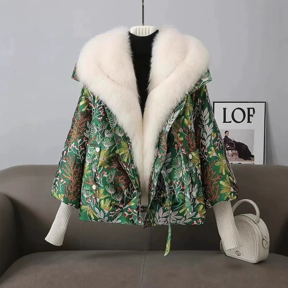 Winter short fashionable down jacket, 2024 years, increased thickness