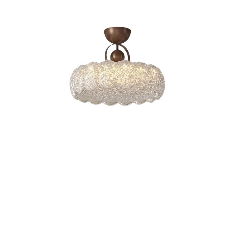 Lámpara de dormitorio de resina de cristal de estilo antiguo Lámpara de protección ocular de espectro completo de lujo simple y ligera