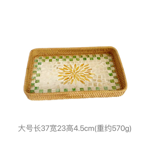 Vietnamese rattan shell tray fruit plate grows square tray household…