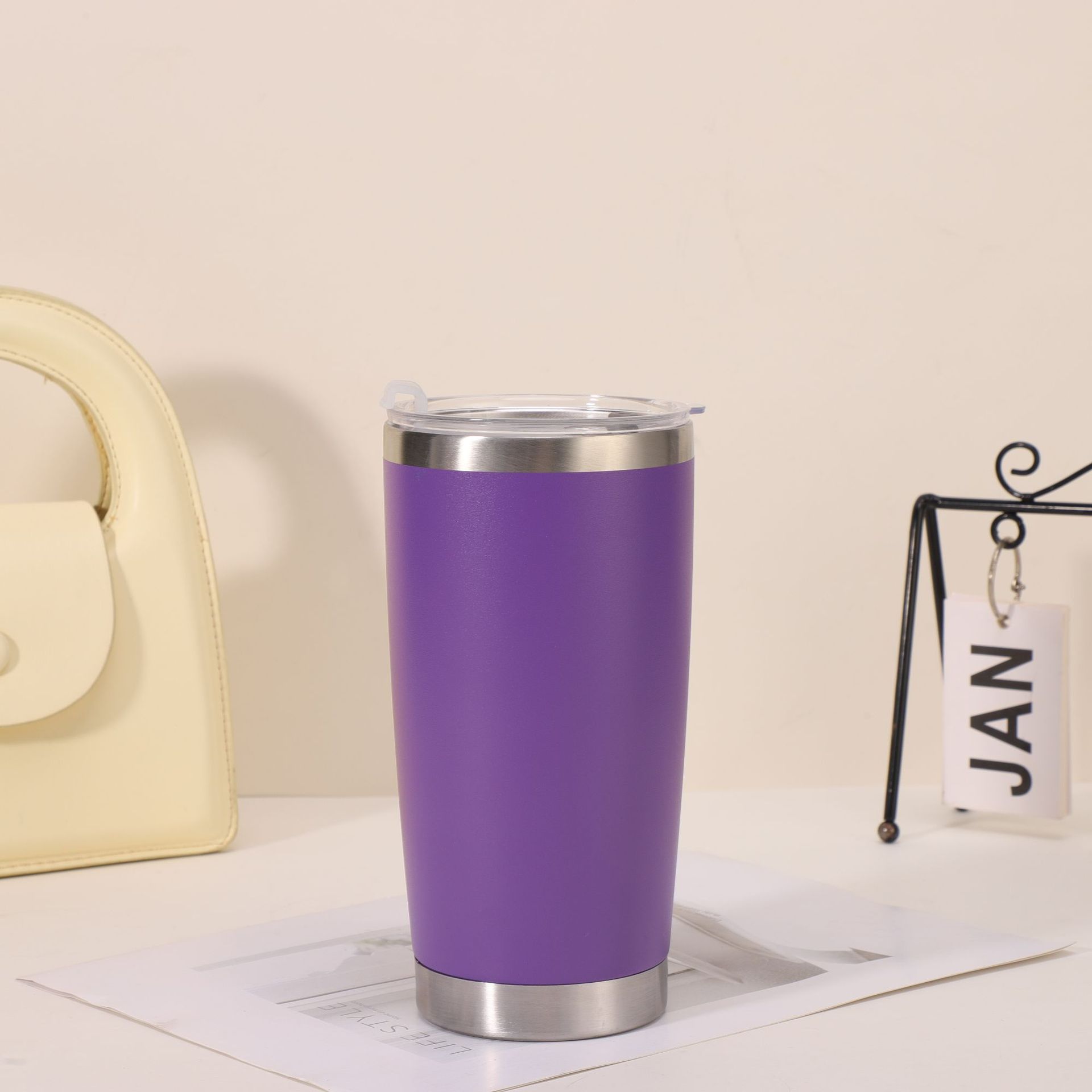 Transfronterizo Amazon de acero inoxidable 20oz taza de automóvil de doble capa de alta capacidad de acero inoxidable pulverizado hielo taza puede imprimir logotipo