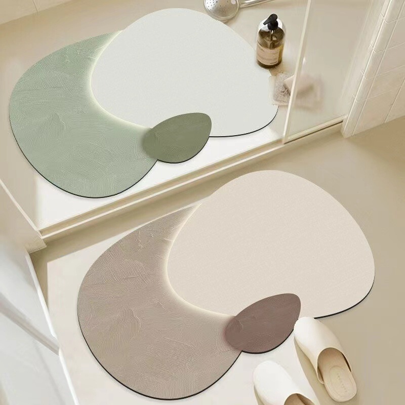 Light Strip Effect Glowing Special-Shaped Floor Mat Bathroom Quick-Drying Toilet Stain-Resistant Door Mat Bathroom Diatomaceous Earth
