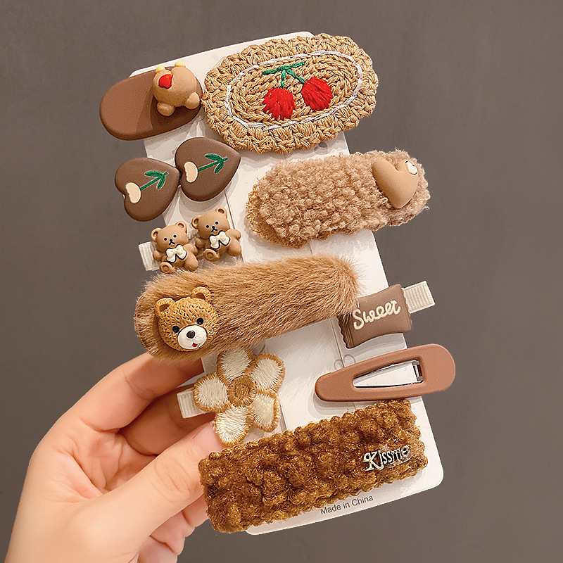 Celebridades de Internet 2022 nueva horquilla de felpa lateral femenina clip tocado flequillo lindo clip lateral japonés clip lateral