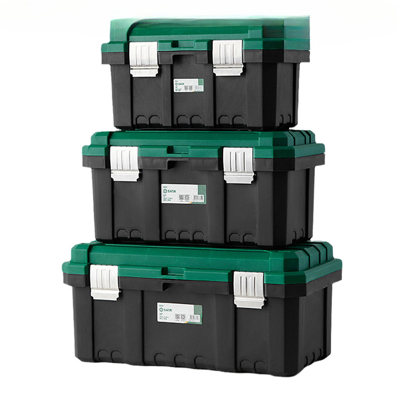 Senda caja de herramientas de plástico hierro multifuncional caja de almacenamiento de hardware doméstico caja de piezas maleta de mantenimiento eléctrico