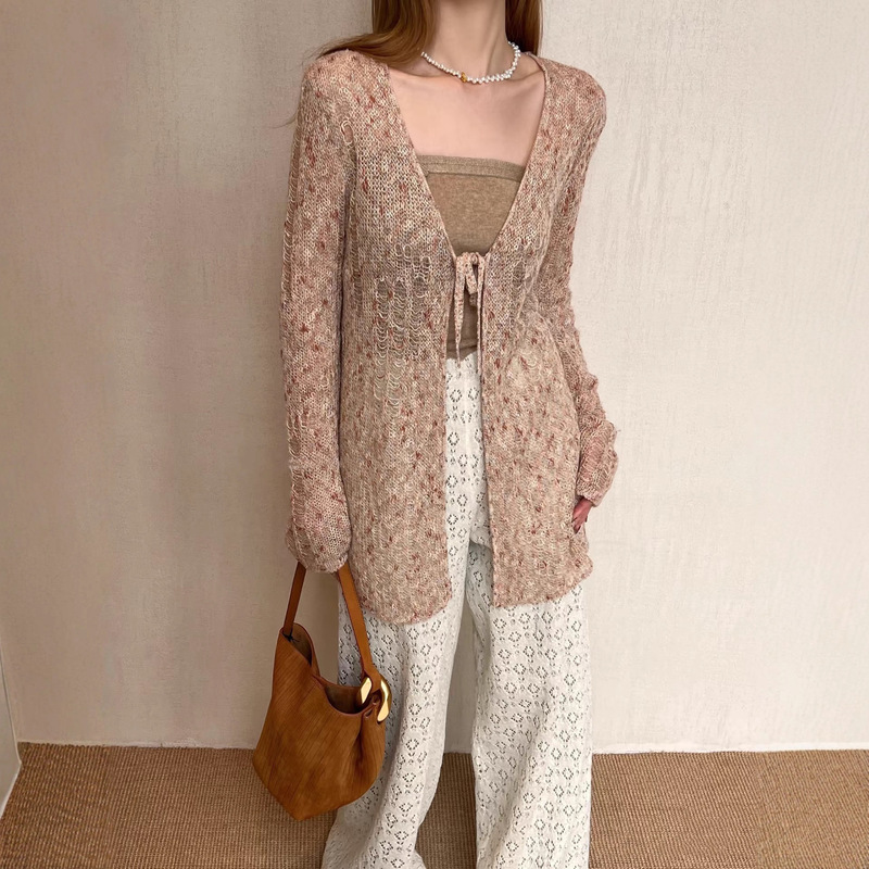 2026 Stylish and Trendy Versatile Commuter Slim-Fit Floral Lace-Up Thin Cardigan Knit Jacket for Women 2026 Stylish and Trendy Versatile Commuter Slim-Fit Floral Lace-Up Thin Cardigan Knit Jacket for Women