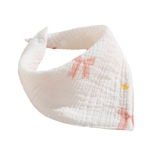 Triangle towel infant saliva towel pure cotton gauze bib anti-vomiting bib 4-layer thin summer cotton triangle towel