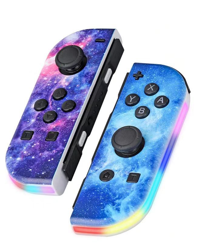 Switch Joycon Gamepad izquierdo y derecho deslumbrante efecto de luz RGB despierta 5.2 sensación de vibración Bluetooth