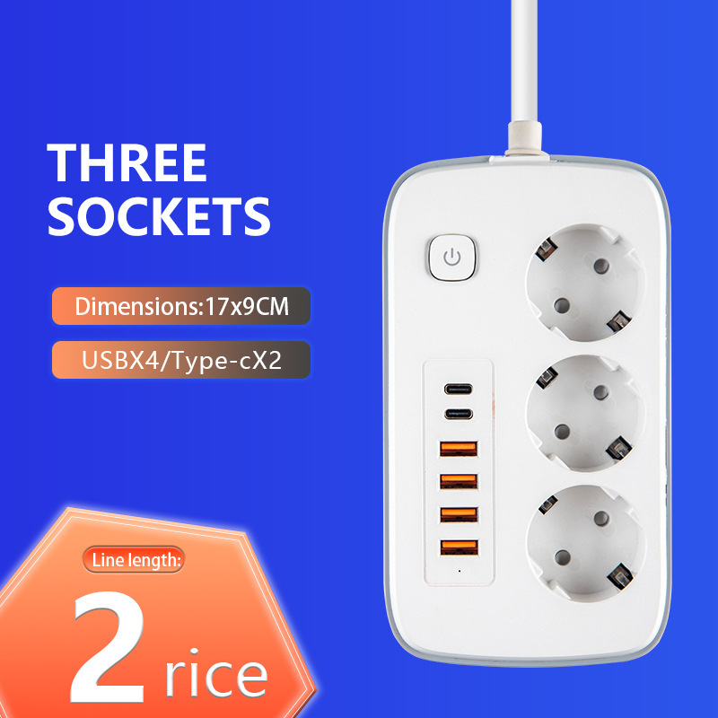 6USB 5USB + 1PD TYPE-C Carga estándar europeo regulación europea Amazon enchufe aprobado